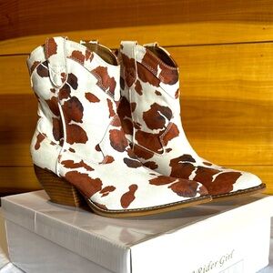 New Cow Print Western Boots